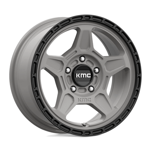 KMC KM721 ALPINE Satin Gray W/ Black Lip 18x8 +20 5x112mm 66.6mm - Wheelwiz
