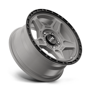 KMC KM721 ALPINE Satin Gray With Black Lip 15x7 +15 5x100mm 72.6mm - WheelWiz