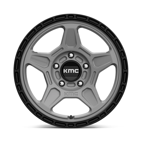 KMC KM721 ALPINE Satin Gray With Black Lip 15x7 +15 5x100mm 72.6mm - WheelWiz