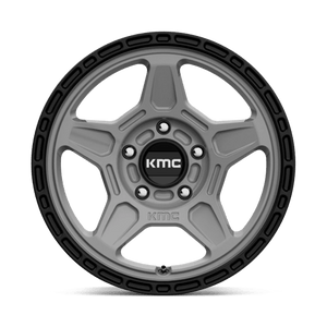 KMC KM721 ALPINE Satin Gray With Black Lip 15x7 +15 5x100mm 72.6mm - WheelWiz