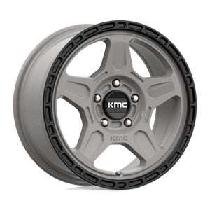 KMC KM721 ALPINE Satin Gray With Black Lip 16x7.5 +30 5x110mm 72.6mm - WheelWiz