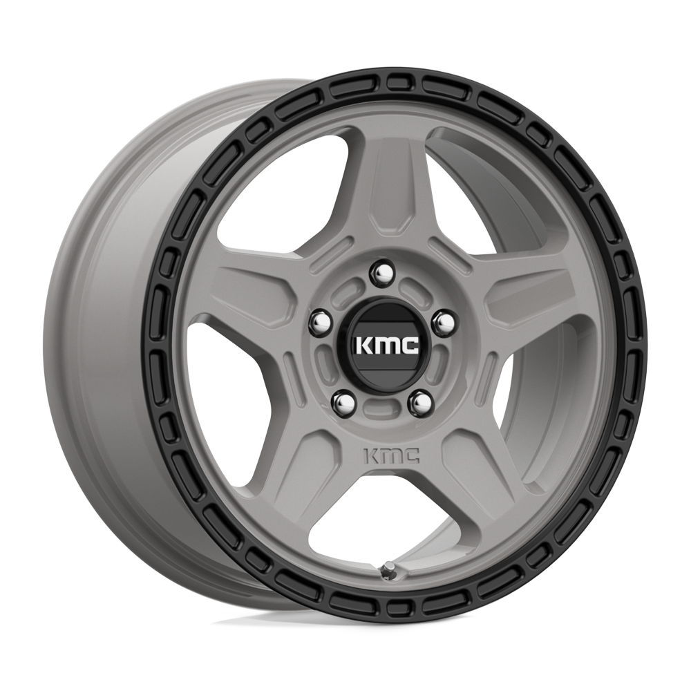 KMC KM721 ALPINE Satin Gray With Black Lip 16x7.5 +30 5x114.3mm 72.6mm - WheelWiz
