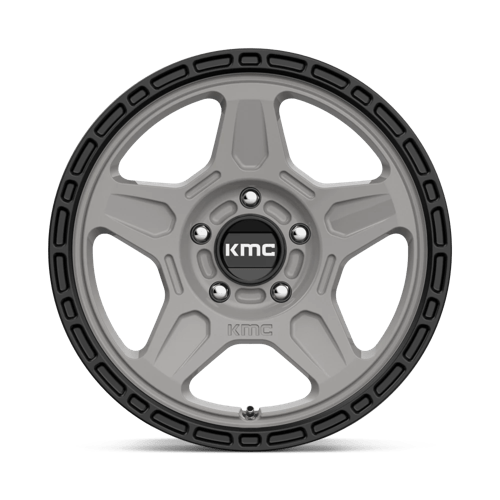 KMC KM721 ALPINE Satin Gray With Black Lip 16x7.5 +30 5x110mm 72.6mm - WheelWiz