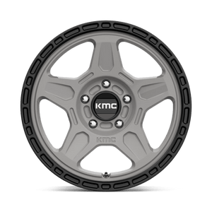 KMC KM721 ALPINE Satin Gray With Black Lip 16x7.5 +30 5x110mm 72.6mm - WheelWiz