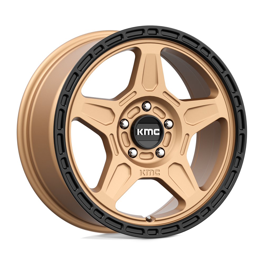 KMC KM721 ALPINE Matte Bronze With Black Lip 17x8 +38 5x127mm 71.5mm - WheelWiz