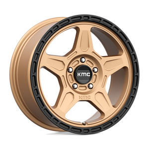 KMC KM721 ALPINE Matte Bronze With Black Lip 17x8 +38 5x127mm 71.5mm - WheelWiz