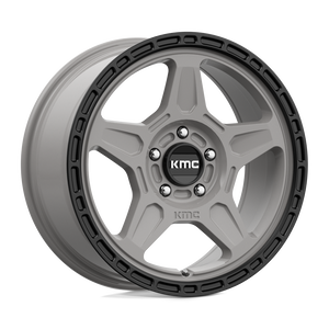 KMC KM721 ALPINE Satin Gray With Black Lip 17x8 +38 5x110mm 72.6mm - WheelWiz