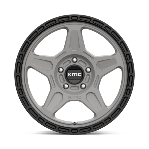 KMC KM721 ALPINE Satin Gray With Black Lip 17x8 +38 5x127mm 71.5mm - WheelWiz