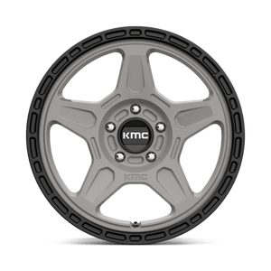 KMC KM721 ALPINE Satin Gray With Black Lip 17x8 +38 5x127mm 71.5mm - WheelWiz