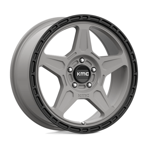 KMC KM721 ALPINE Satin Gray With Black Lip 18x8 +38 5x110mm 72.6mm - WheelWiz