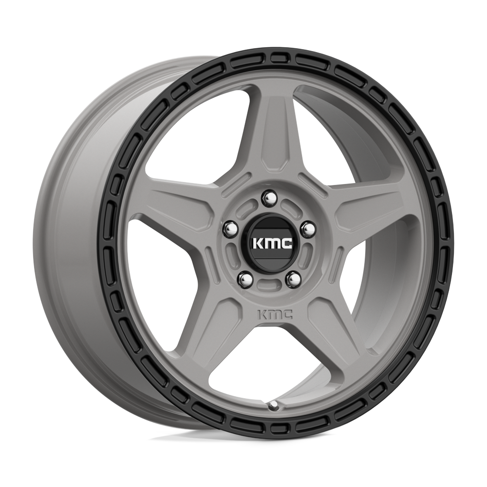 KMC KM721 ALPINE Satin Gray With Black Lip 18x8 +38 5x108mm 72.6mm - WheelWiz