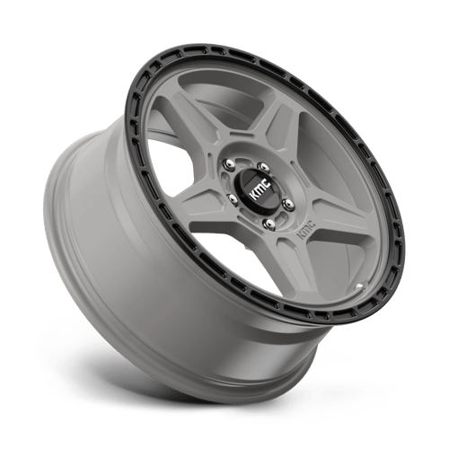 KMC KM721 ALPINE Satin Gray With Black Lip 18x8 +38 5x108mm 72.6mm - WheelWiz