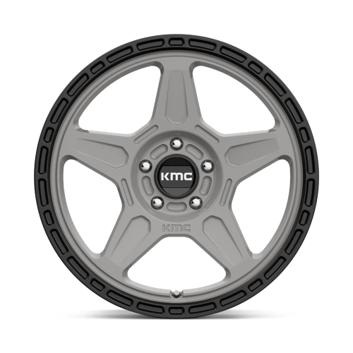 KMC KM721 ALPINE Satin Gray With Black Lip 18x8 +38 5x108mm 72.6mm - WheelWiz