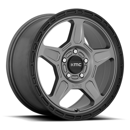 KMC KM721 ALPINE Satin Gray W/ Black Lip 16x7 +15 5x114.3mm 72.6mm - Wheelwiz
