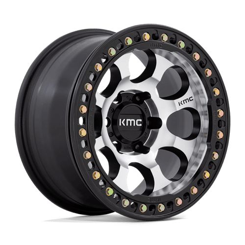 KMC KM237 RIOT BEADLOCK Mach Satin Black Window &amp; Ring 17x8.5 0 Custom 72.6mm - Wheelwiz