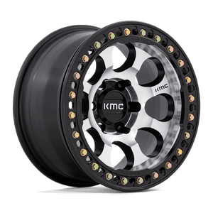 KMC KM237 RIOT BEADLOCK Mach Satin Black Window & Ring 17x9 -12 6x139.7mm 108mm - Wheelwiz