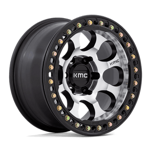 KMC KM237 RIOT BEADLOCK Mach Satin Black Window & Ring 17x9 -38 5x127mm 71.5mm - Wheelwiz