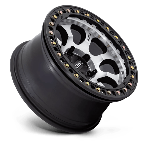 KMC KM237 RIOT BEADLOCK Mach Satin Black Window & Ring 17x9 -12 6x135mm 87.1mm - Wheelwiz