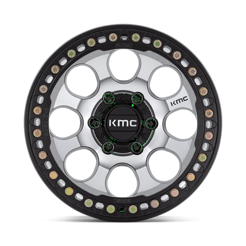 KMC KM237 RIOT BEADLOCK Mach Satin Black Window &amp; Ring 17x9 -12 Custom 72.6mm - Wheelwiz
