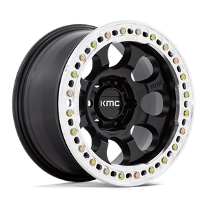 KMC KM237 RIOT BEADLOCK Satin Black W/ Machined Ring 17x8.5 0 6x139.7mm 108mm - Wheelwiz