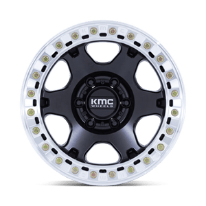 KMC KM238 VI BEADLOCK Satin Black W/ Machined Ring 17x9 -12 6x139.7mm 110.1mm