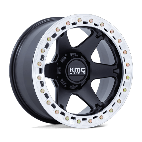 KMC KM238 VI BEADLOCK Satin Black W/ Machined Ring 20x10 -48 Custom 72.6mm