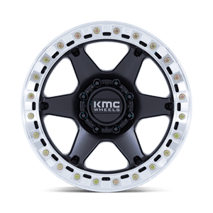 KMC KM238 VI BEADLOCK Satin Black W/ Machined Ring 20x10 -48 Custom 108mm