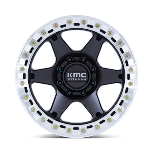KMC KM238 VI BEADLOCK Satin Black W/ Machined Ring 20x10 -48 Custom 72.6mm