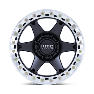KMC KM238 VI BEADLOCK Satin Black W/ Machined Ring 20x10 -48 6x139.7mm 108mm