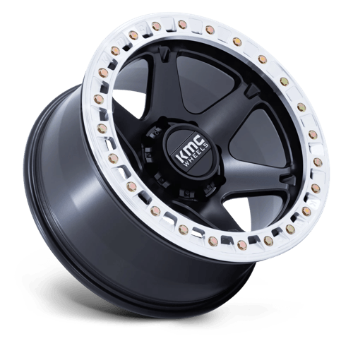 KMC KM238 VI BEADLOCK Satin Black W/ Machined Ring 20x10 -48 Custom 108mm