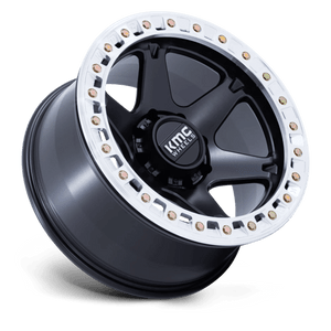KMC KM238 VI BEADLOCK Satin Black W/ Machined Ring 20x10 -48 8x170mm 125.1mm