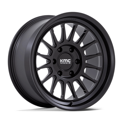 KMC KM447 IMPACT FORGED MONOBLOCK Satin Black 17x8.5 -10 5x150mm 110.1mm - Wheelwiz