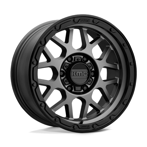 KMC KM535 GRENADE OFF-ROAD Matte Gray W/ Matte Black Lip 20x9 +18 5x127mm 71.5mm - Wheelwiz