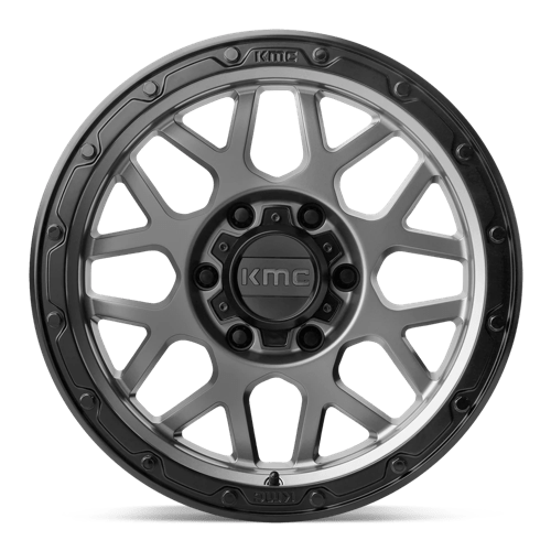 KMC KM535 GRENADE OFF-ROAD Matte Gray Matte Black Lip 17x8.5 00 8x180mm 124.2mm - WheelWiz