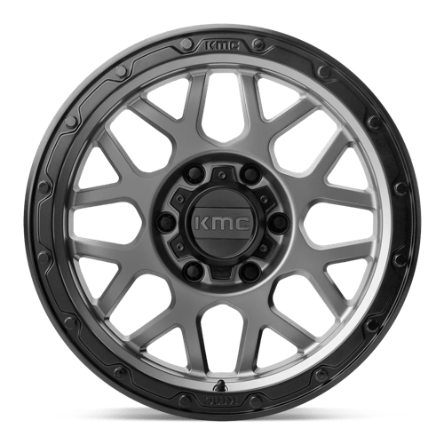 KMC KM535 GRENADE OFF-ROAD Matte Gray W/ Matte Black Lip 16x8 -6 8x165.1mm 125.1mm - Wheelwiz