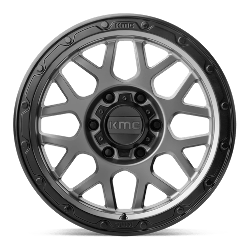 KMC KM535 GRENADE OFF-ROAD Matte Gray W/ Matte Black Lip 17x8.5 0 6x120mm 66.9mm