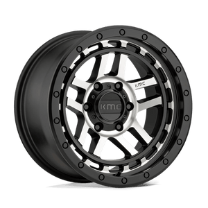 KMC KM540 RECON Satin Black Machined 17x8.5 +18 5x127mm 71.5mm - Wheelwiz