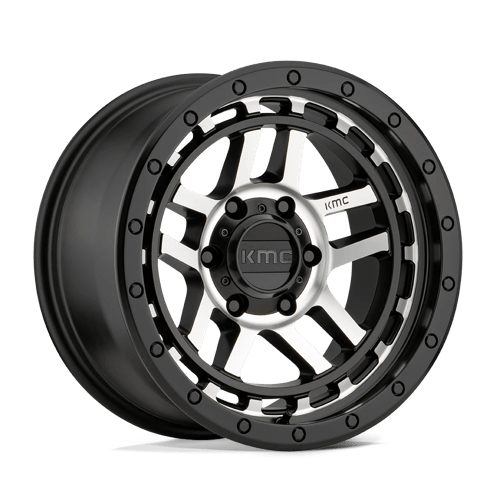 KMC KM540 RECON Satin Black Machined 17x9 -12 6x139.7mm 106.1mm - WheelWiz