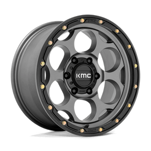 KMC KM541 DIRTY HARRY Satin Gray W/ Black Lip 17x8.5 +18 6x114.3mm 66.1mm - Wheelwiz