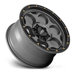 KMC KM541 DIRTY HARRY Satin Gray W/ Black Lip 17x8.5 +18 5x127mm 71.5mm - Wheelwiz