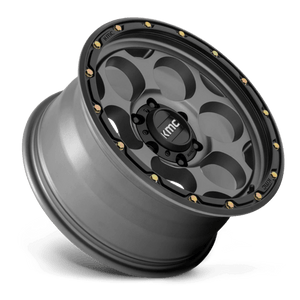 KMC KM541 DIRTY HARRY Satin Gray W/ Black Lip 18x8.5 +18 6x114.3mm 66.1mm - Wheelwiz