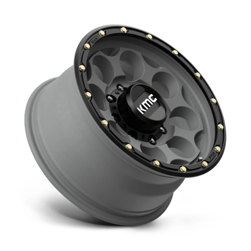 KMC KM541 DIRTY HARRY Satin Gray W/ Black Lip 17x8.5 0 8x170mm 125.1mm - Wheelwiz