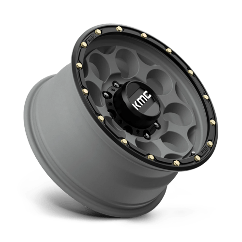 KMC KM541 DIRTY HARRY Satin Gray W/ Black Lip 17x8.5 0 8x170mm 125.1mm - Wheelwiz