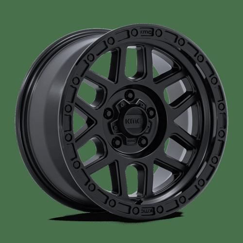 KMC KM544 MESA Satin Black W/ Gloss Black Lip 17x9 +18 5x127mm 71.5mm