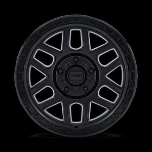 KMC KM544 MESA Satin Black W/ Gloss Black Lip 17x9 +18 5x127mm 71.5mm