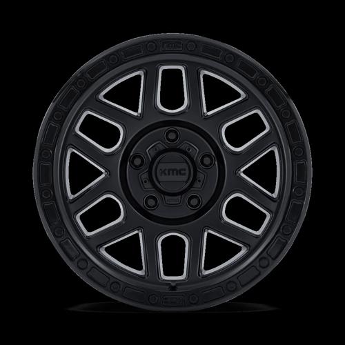 KMC KM544 MESA Satin Black W/ Gloss Black Lip 18x9 +25 5x150mm 110.1mm