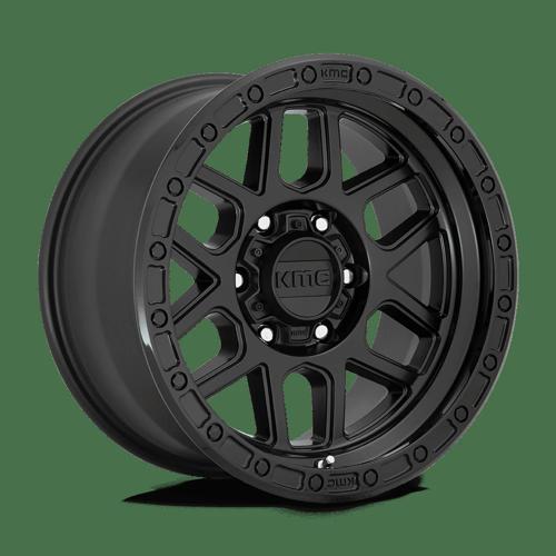 KMC KM544 MESA Satin Black W/ Gloss Black Lip 20x9 0 8x180mm 124.2mm