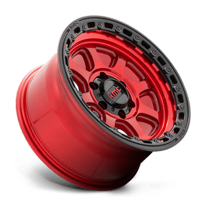 KMC KM548 CHASE Candy Red W/ Black Lip 17x9 0 5x127mm 71.5mm - Wheelwiz