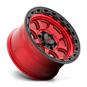 KMC KM548 CHASE Candy Red W/ Black Lip 17x9 -12 6x139.7mm 106.1mm - Wheelwiz