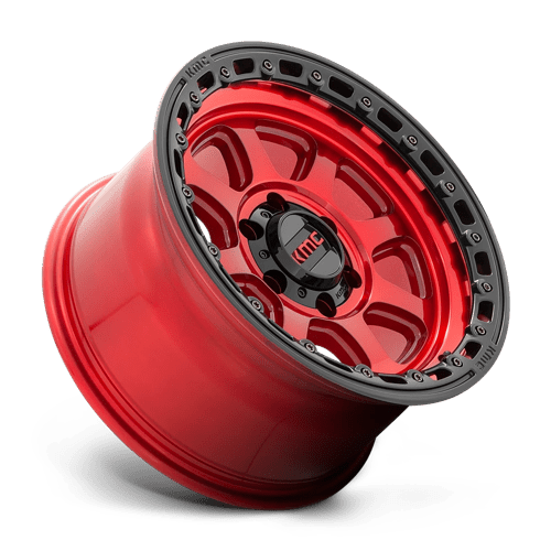 KMC KM548 CHASE Candy Red W/ Black Lip 17x9 0 6x139.7mm 106.1mm - Wheelwiz